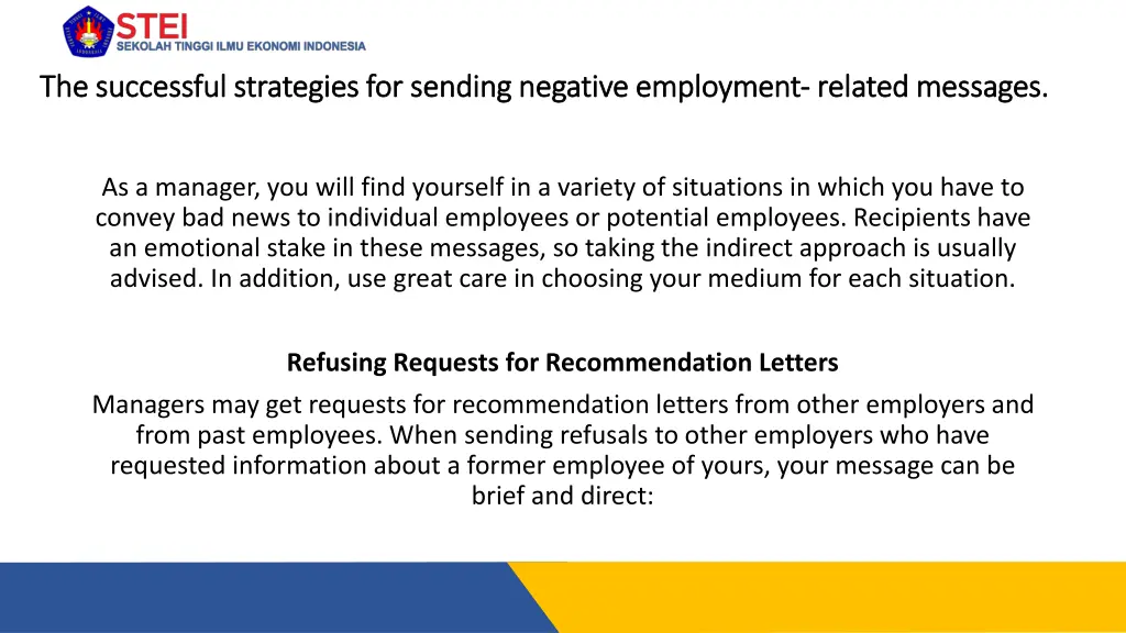 the successful strategies for sending negative