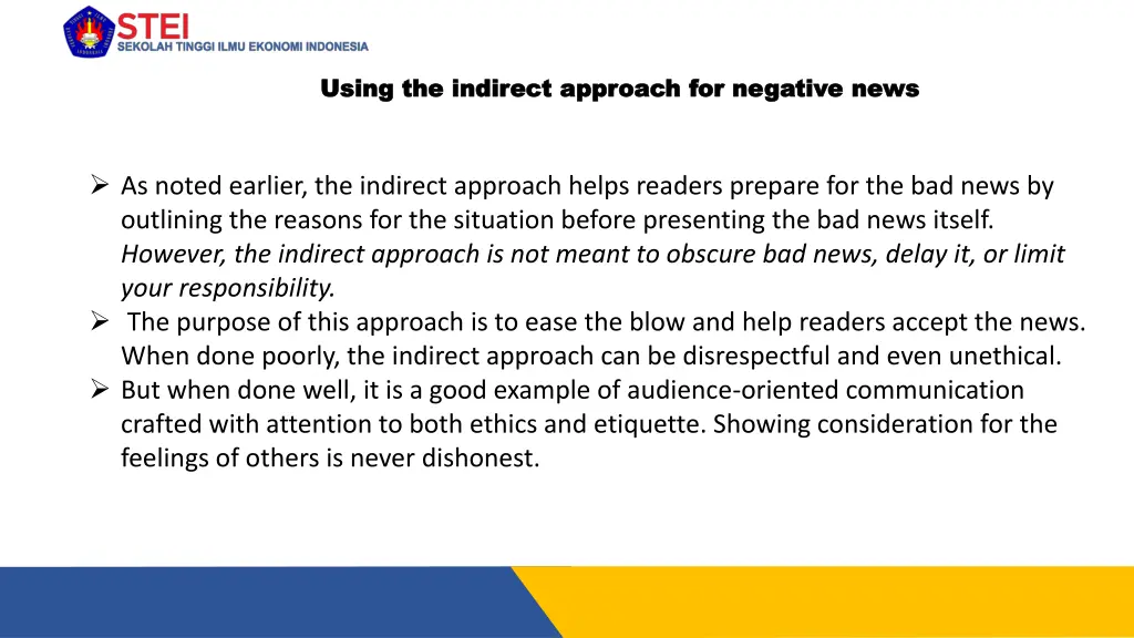 using the indirect approach for negative news