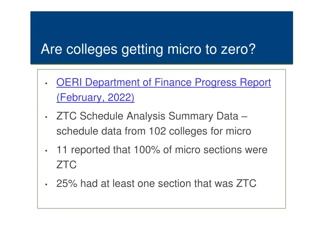 are colleges getting micro to zero