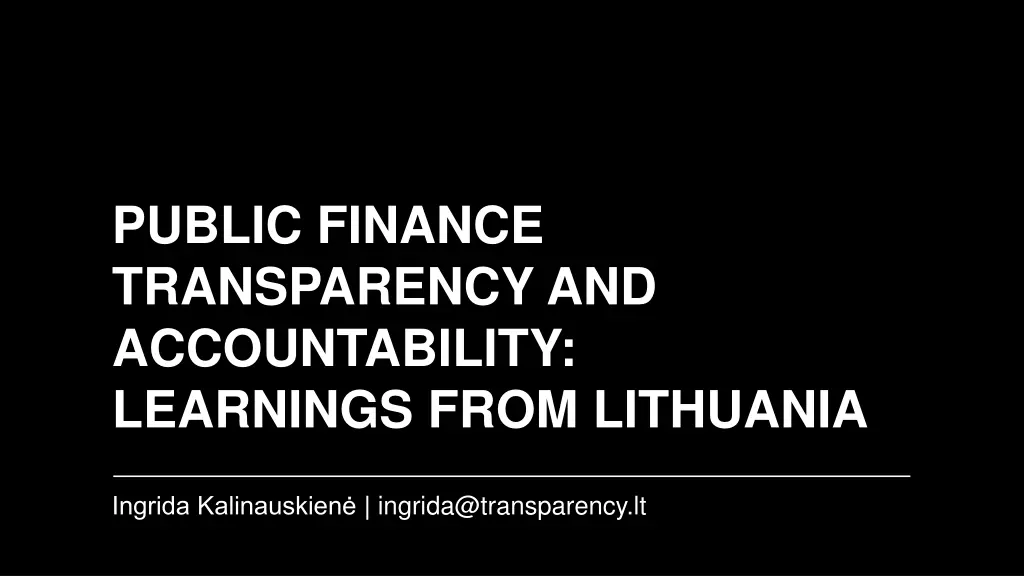 public finance transparency and accountability