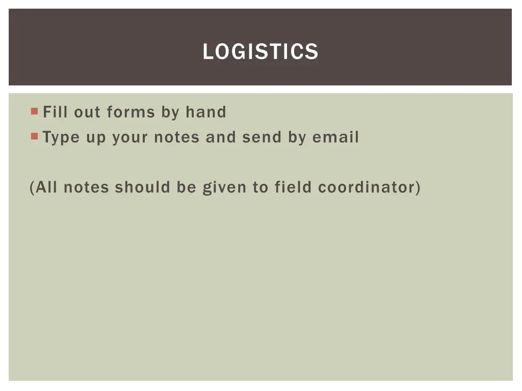 logistics