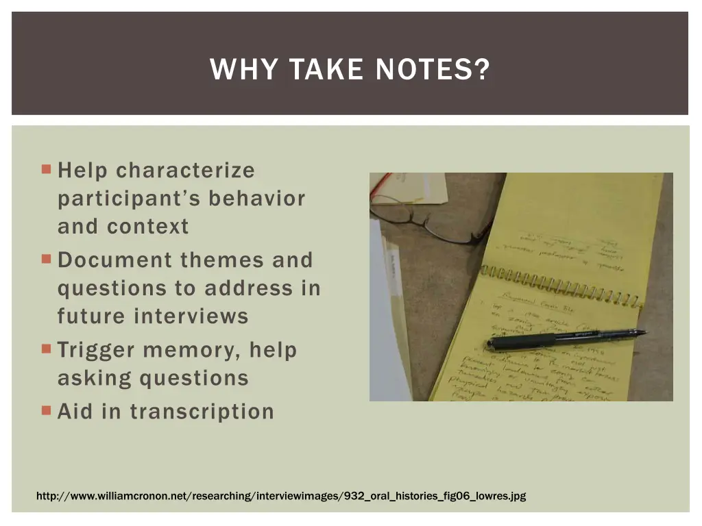 why take notes