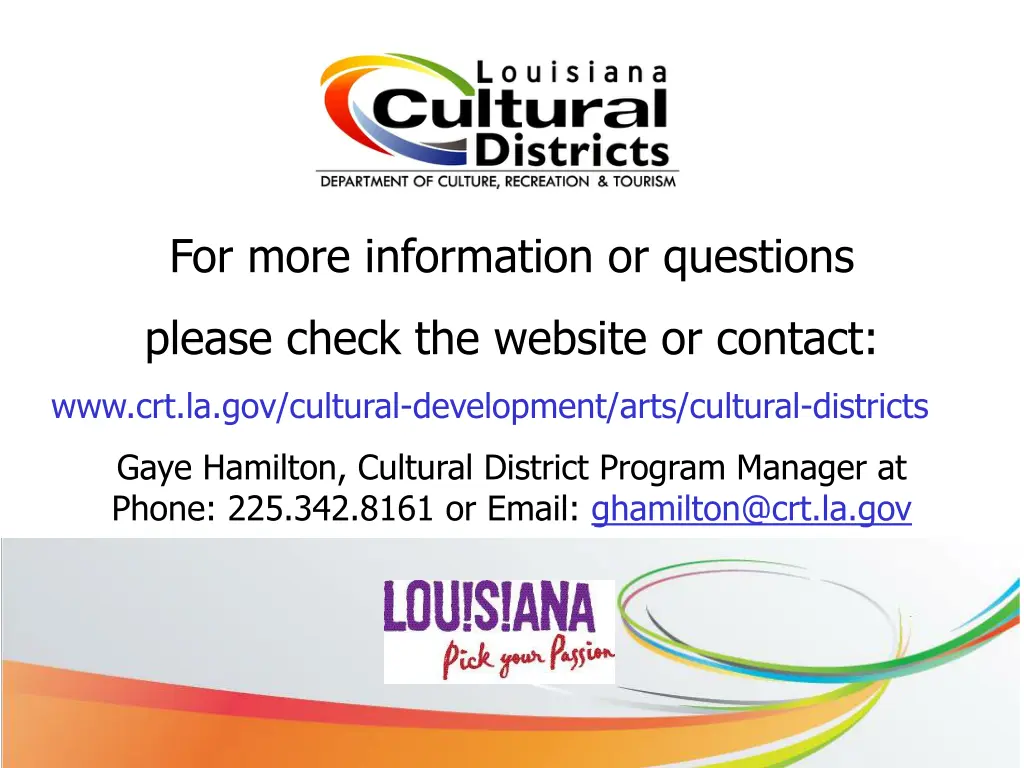 for more information or questions