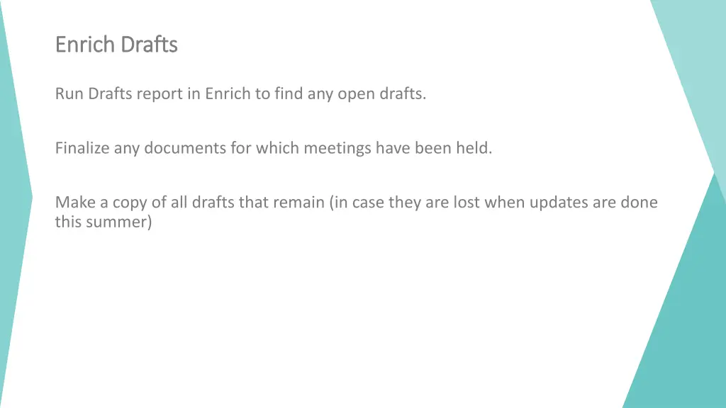 enrich drafts enrich drafts
