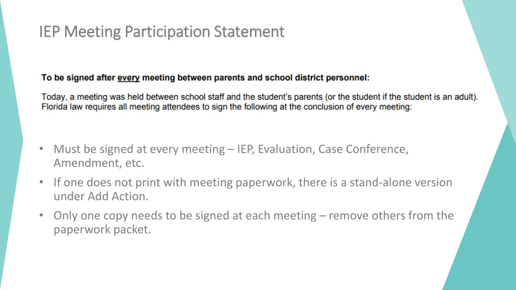 iep meeting participation statement iep meeting