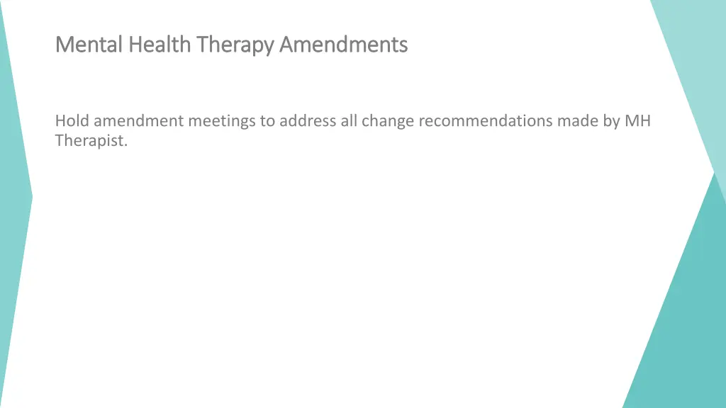 mental health therapy amendments mental health