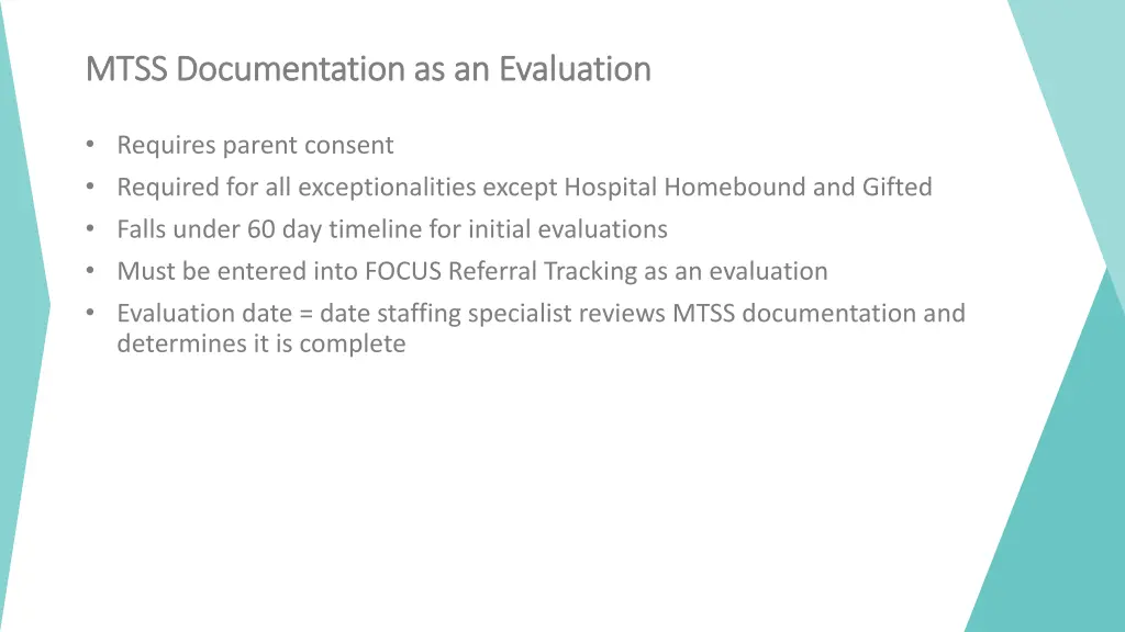 mtss documentation as an evaluation mtss