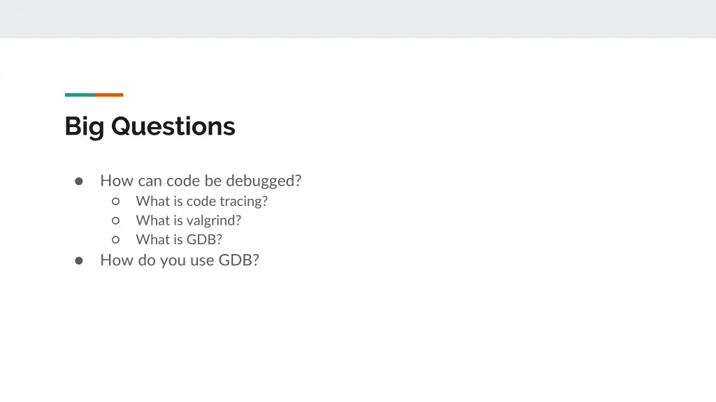 big questions