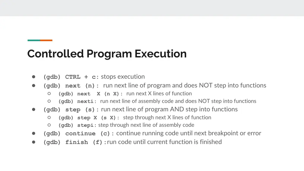 controlled program execution