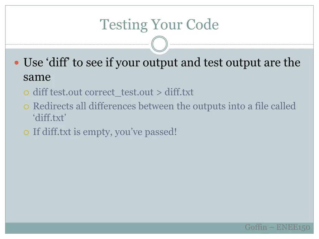 testing your code 1