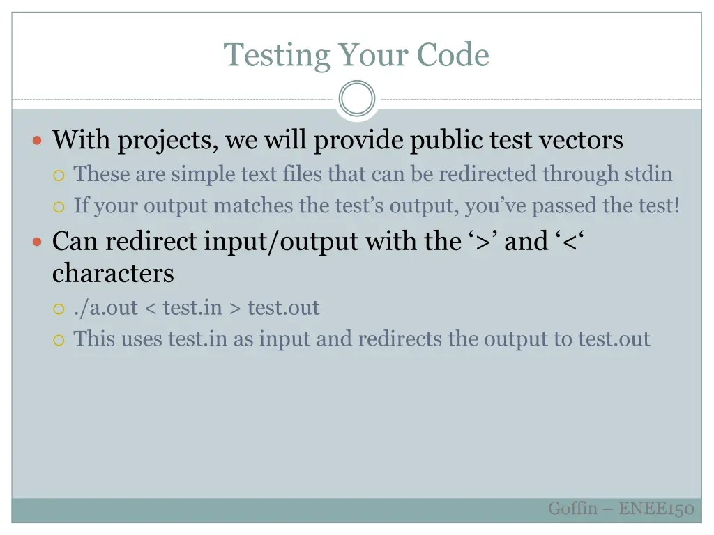 testing your code