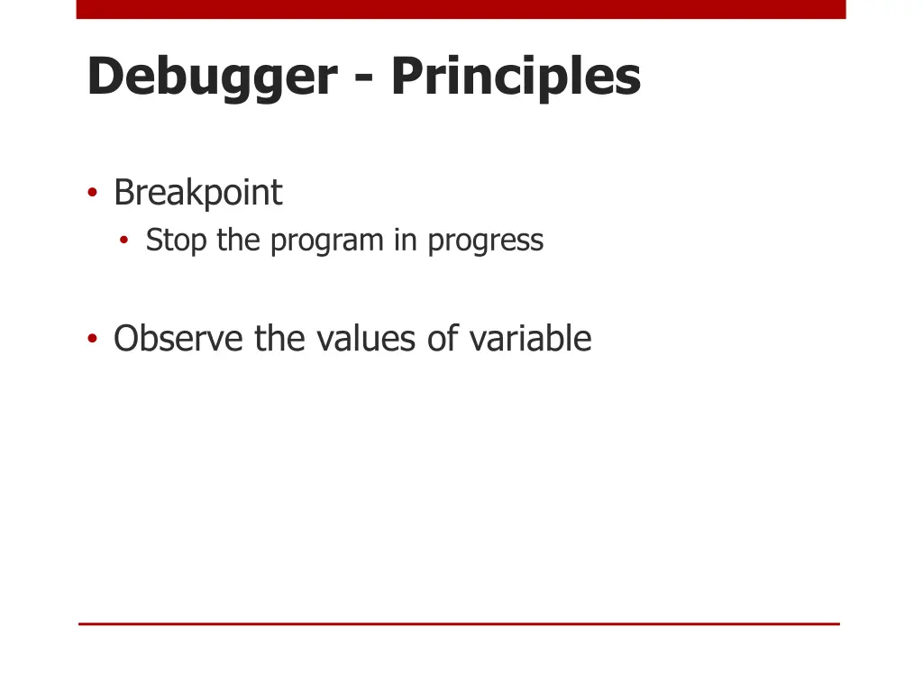 debugger principles
