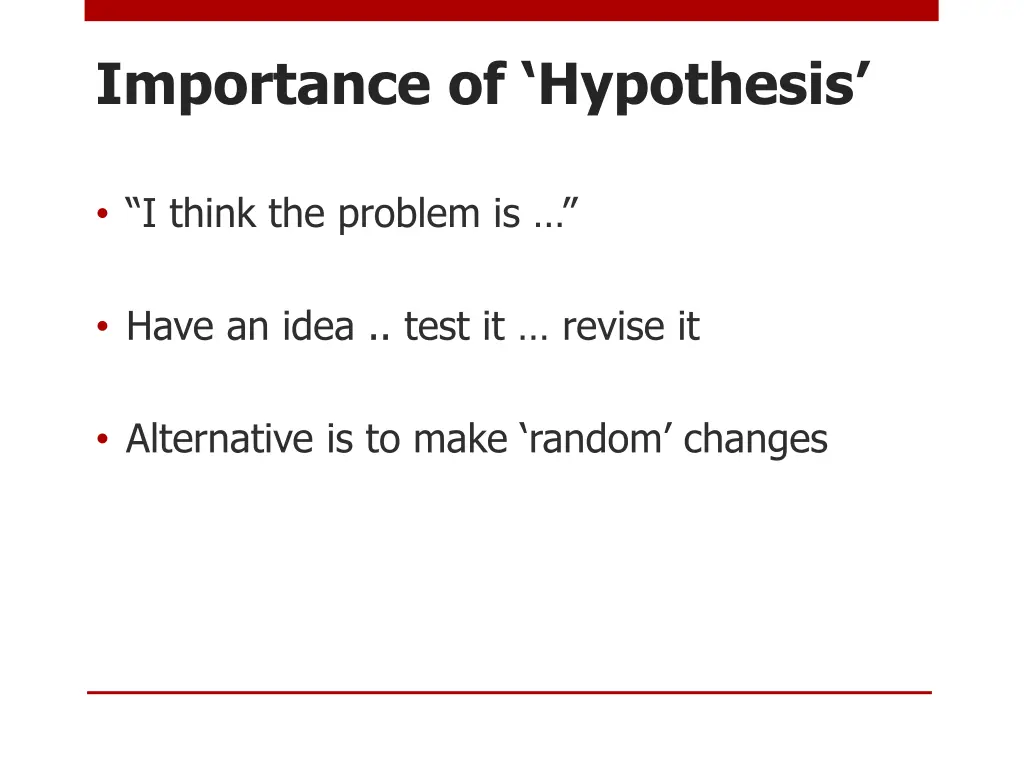 importance of hypothesis
