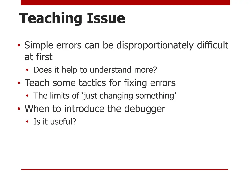 teaching issue