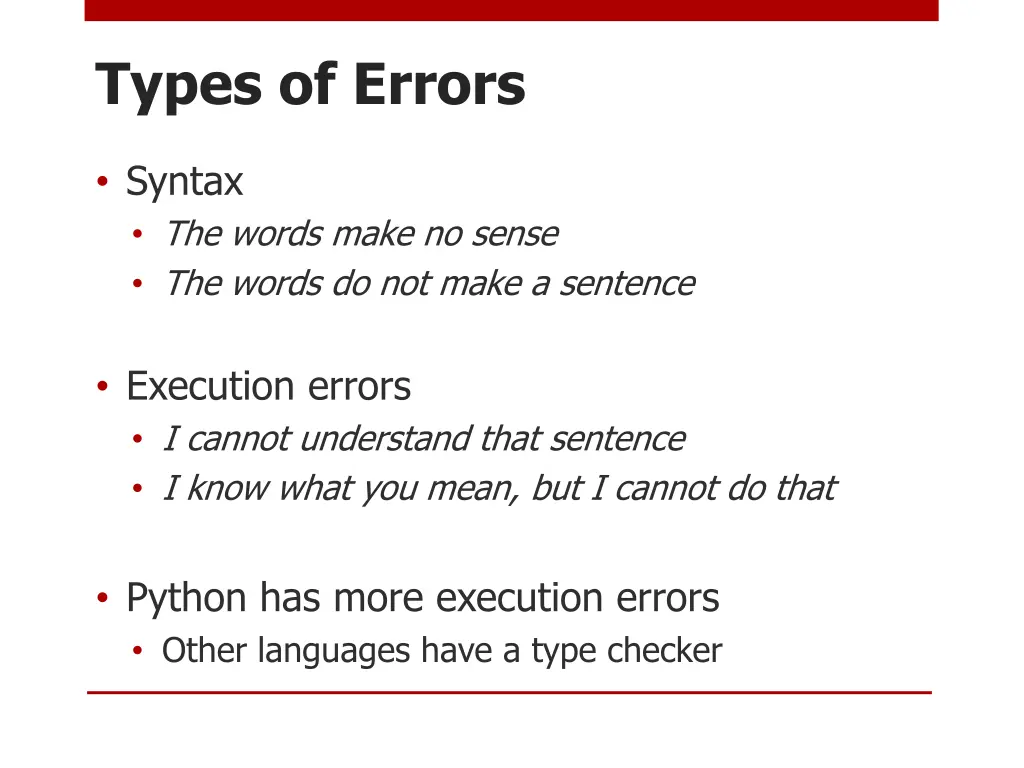 types of errors 1