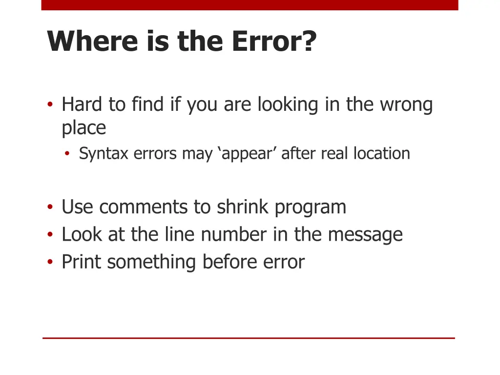where is the error