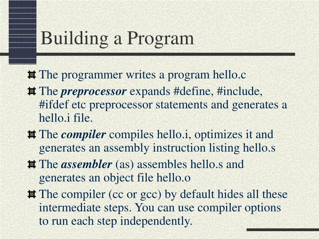 building a program