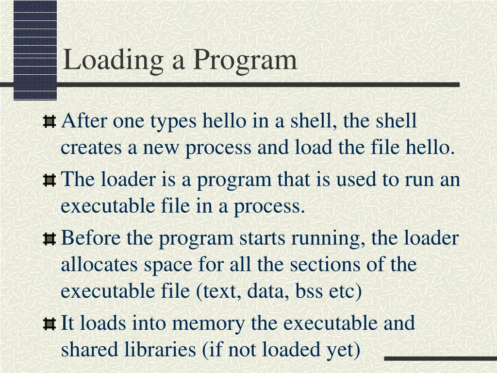 loading a program