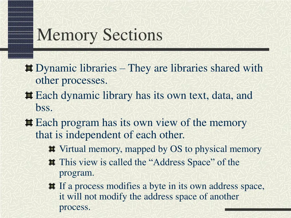 memory sections 2