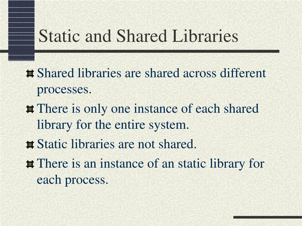 static and shared libraries