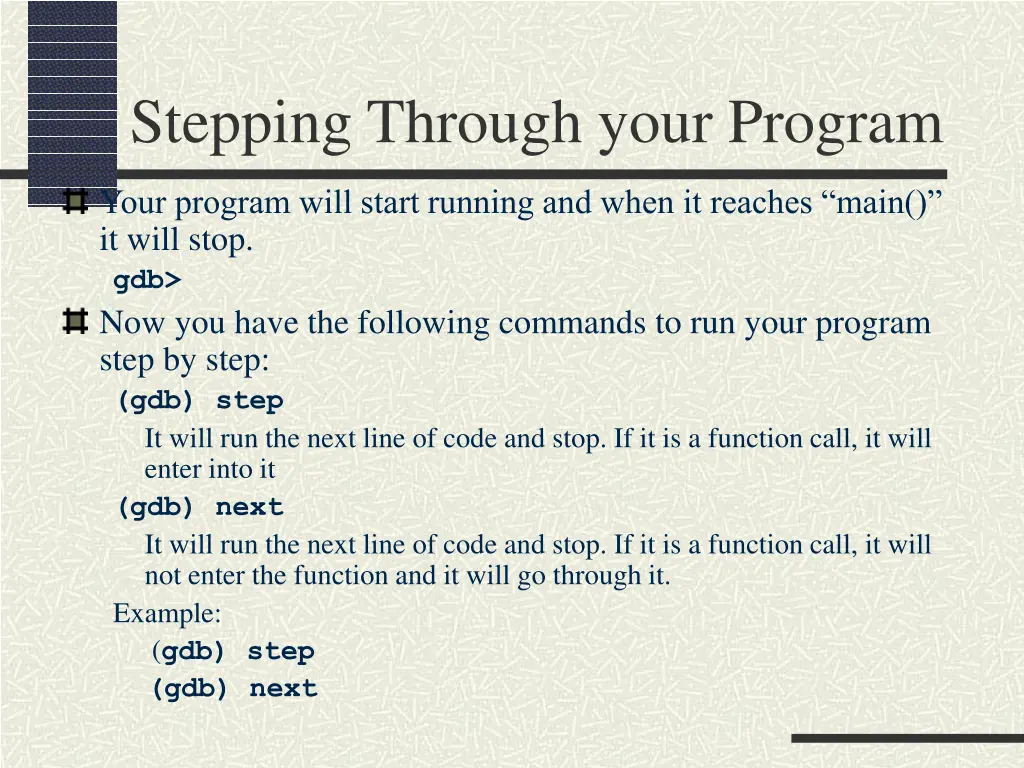 stepping through your program