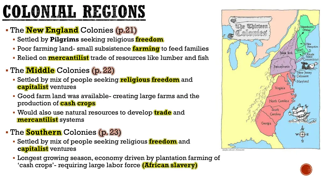 colonial regions the new england colonies