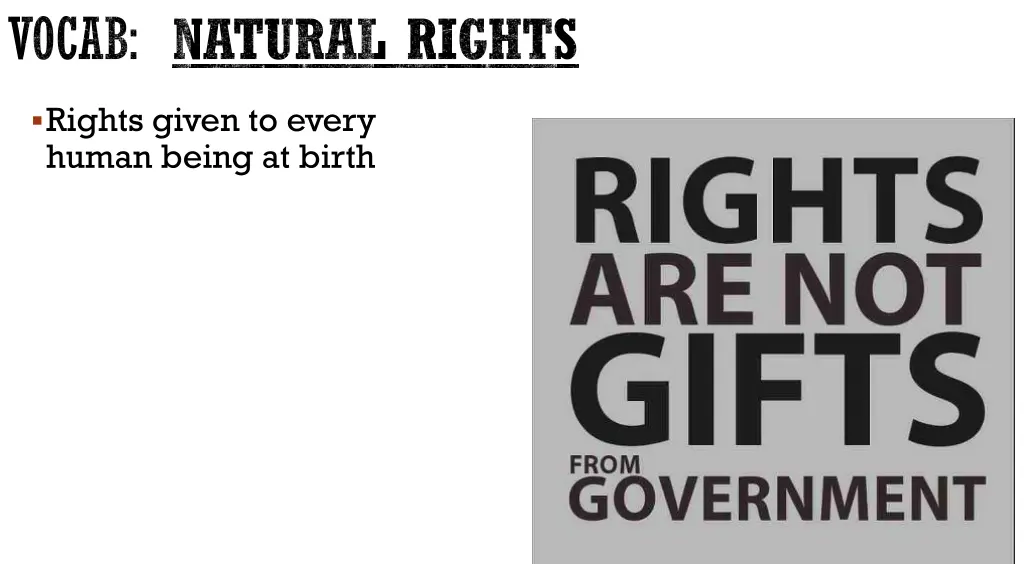 vocab natural rights