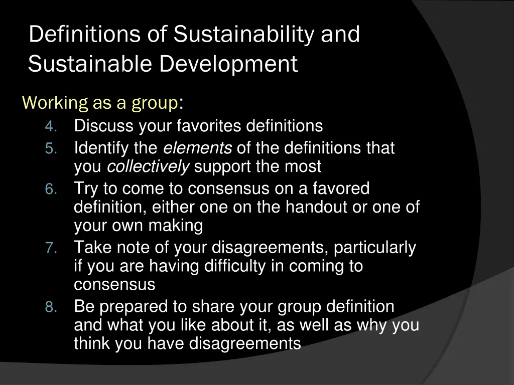 definitions of sustainability and sustainable 3