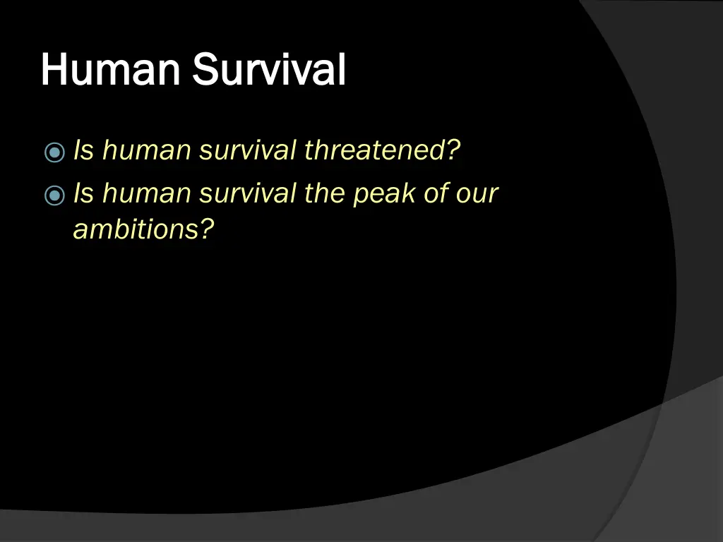 human survival human survival