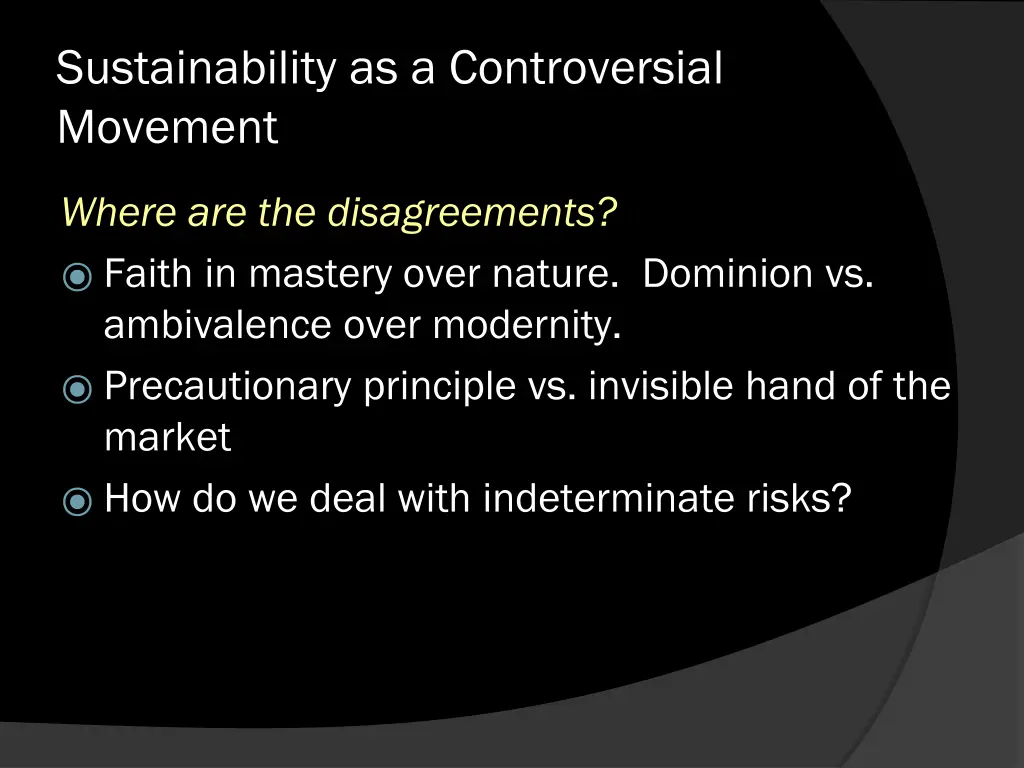 sustainability as a controversial movement 1