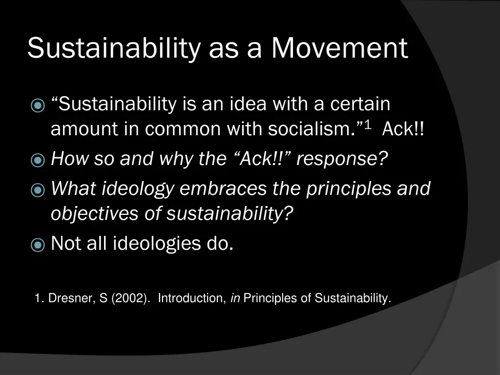 sustainability as a movement