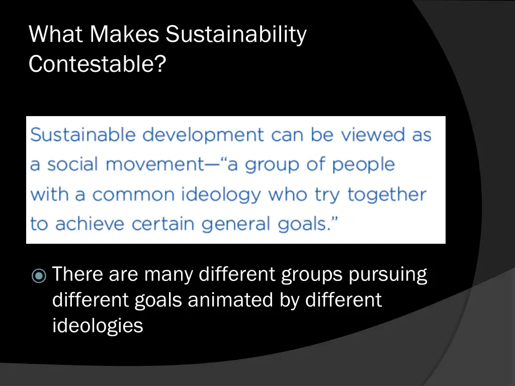 what makes sustainability contestable