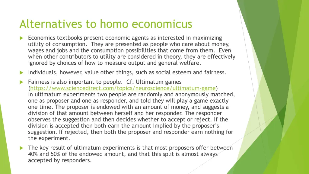 alternatives to homo economicus
