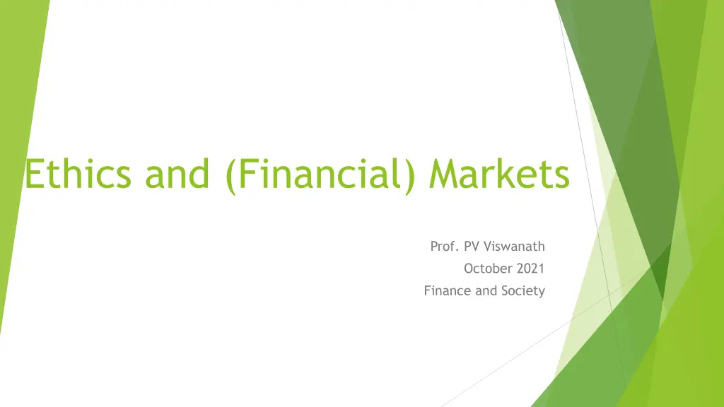 ethics and financial markets