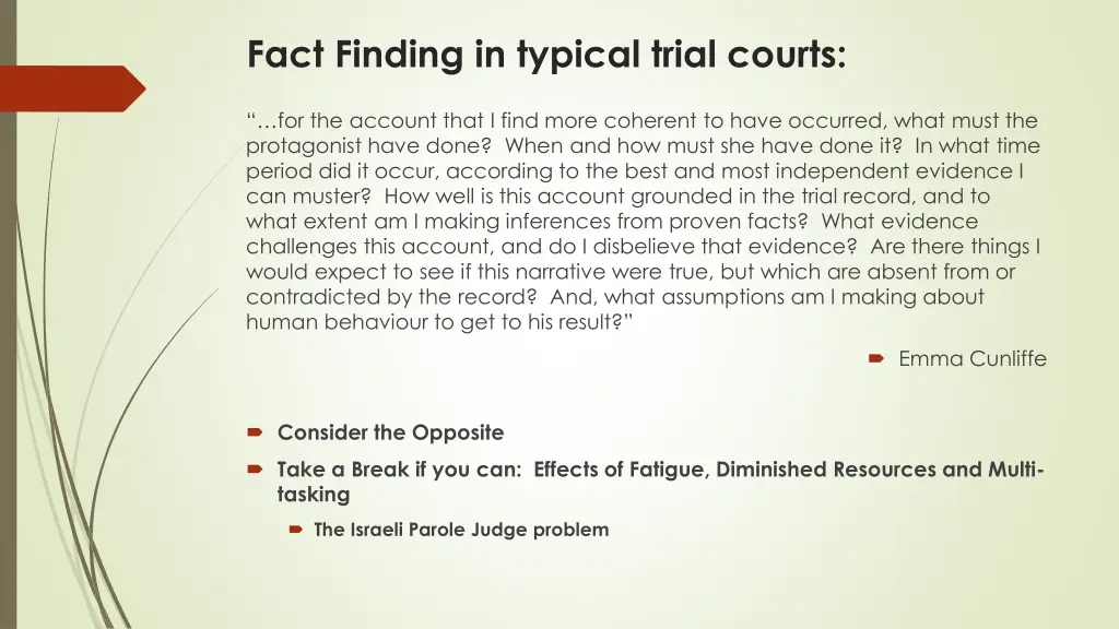 fact finding in typical trial courts