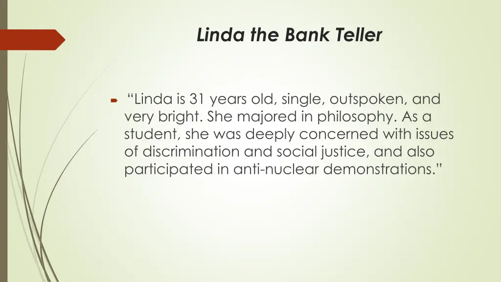 linda the bank teller