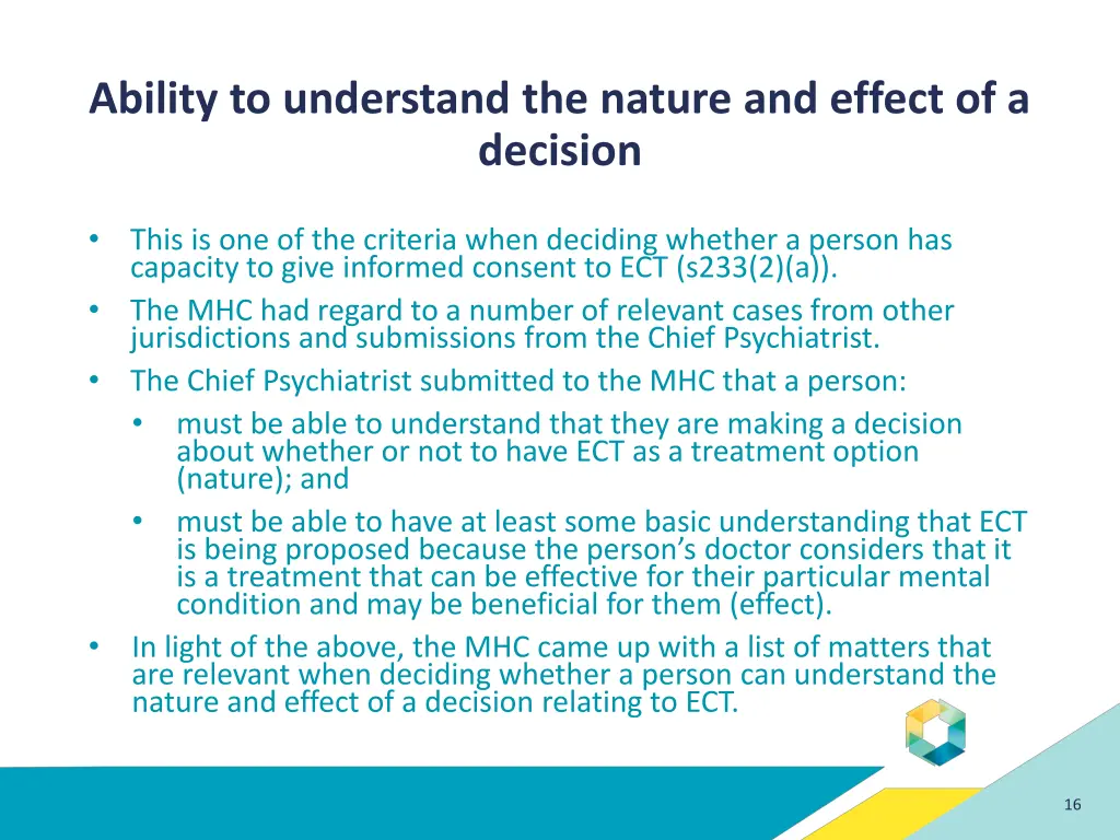 ability to understand the nature and effect