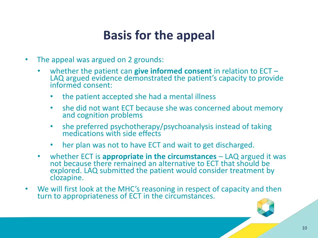 basis for the appeal