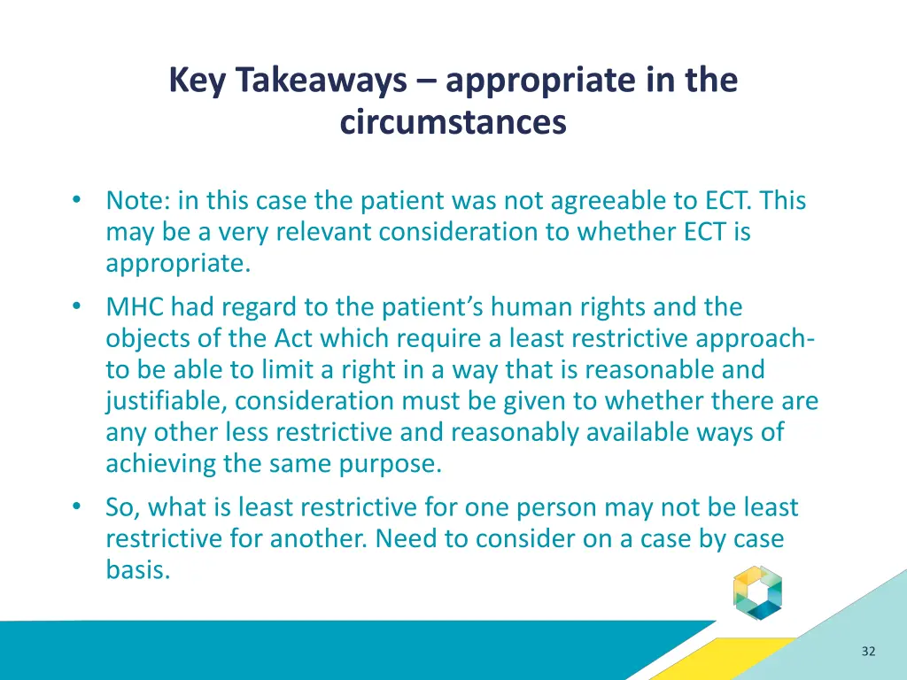key takeaways appropriate in the circumstances