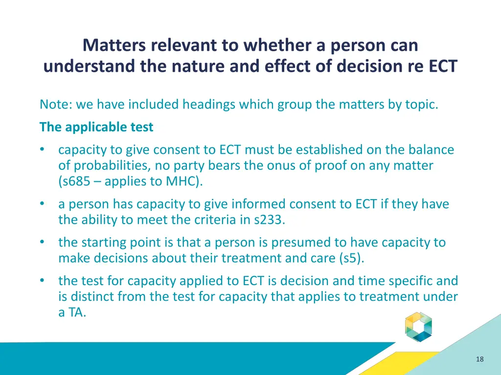 matters relevant to whether a person
