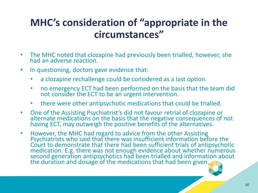 mhc s consideration of appropriate
