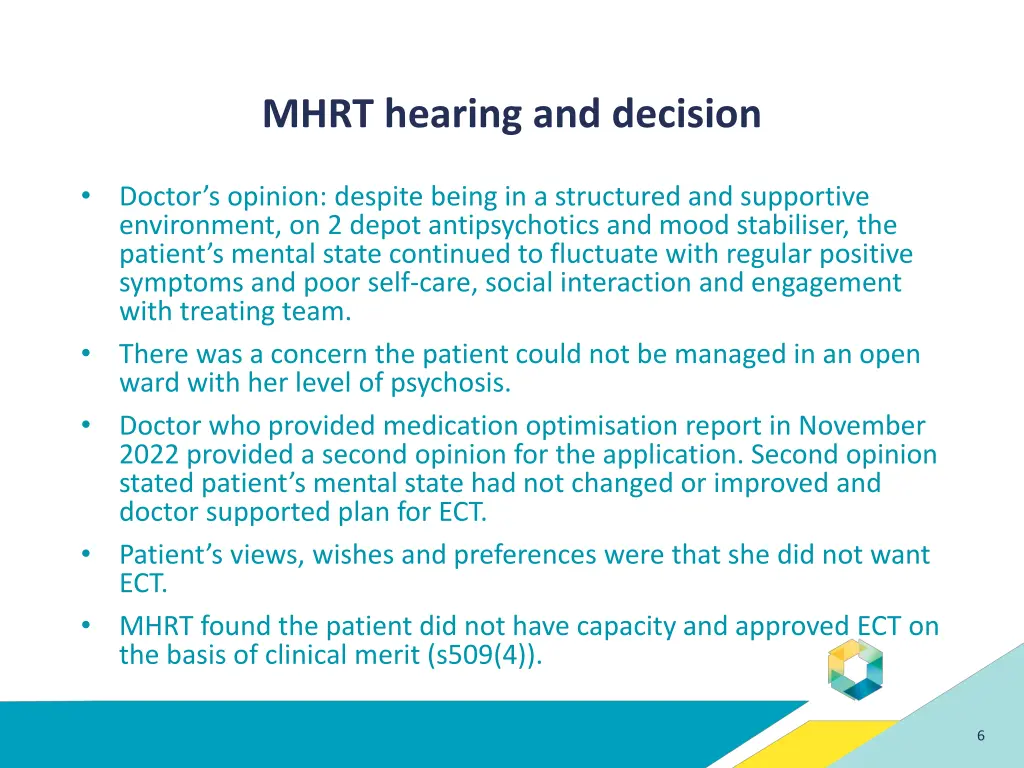 mhrt hearing and decision