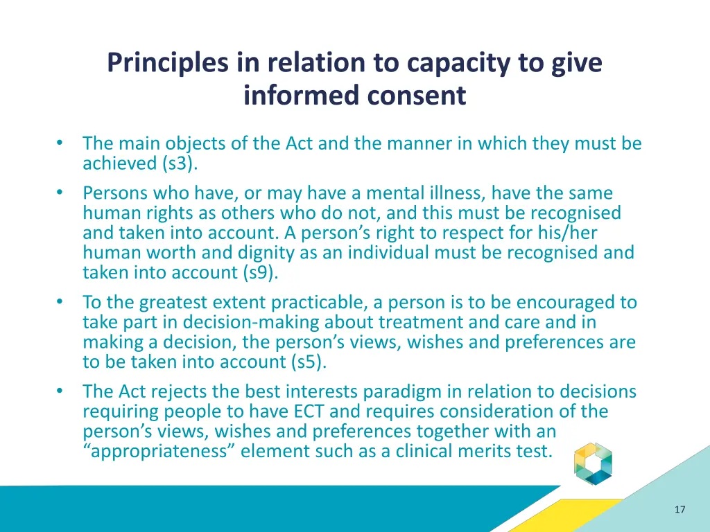 principles in relation to capacity to give