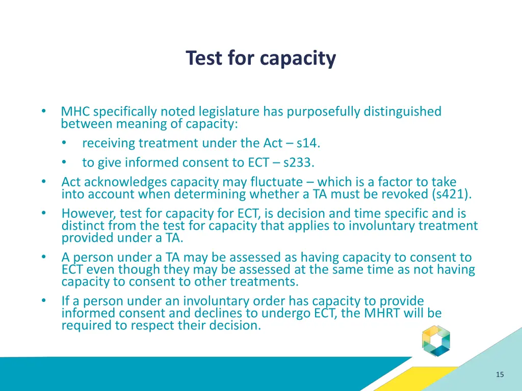 test for capacity