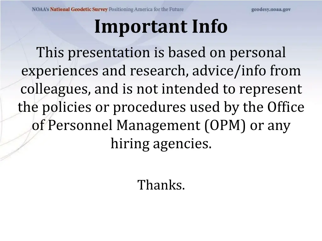 important info