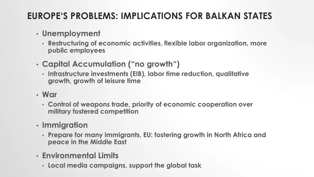 europe s problems implications for balkan states