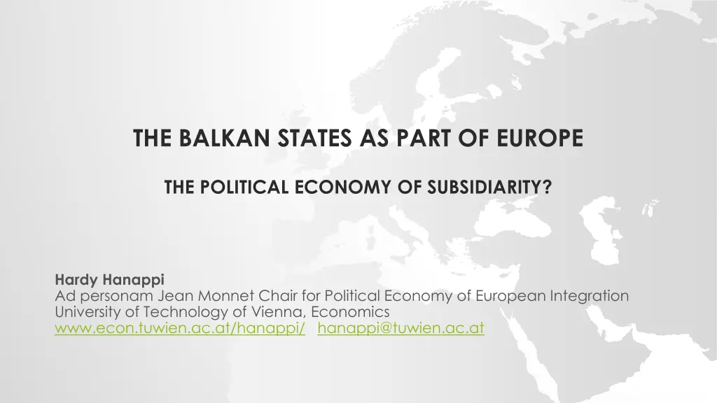 the balkan states as part of europe