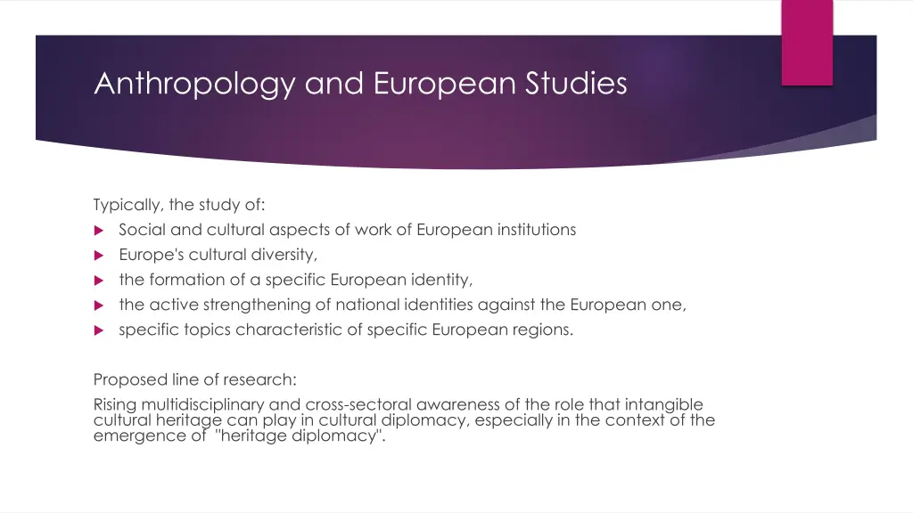 anthropology and european studies