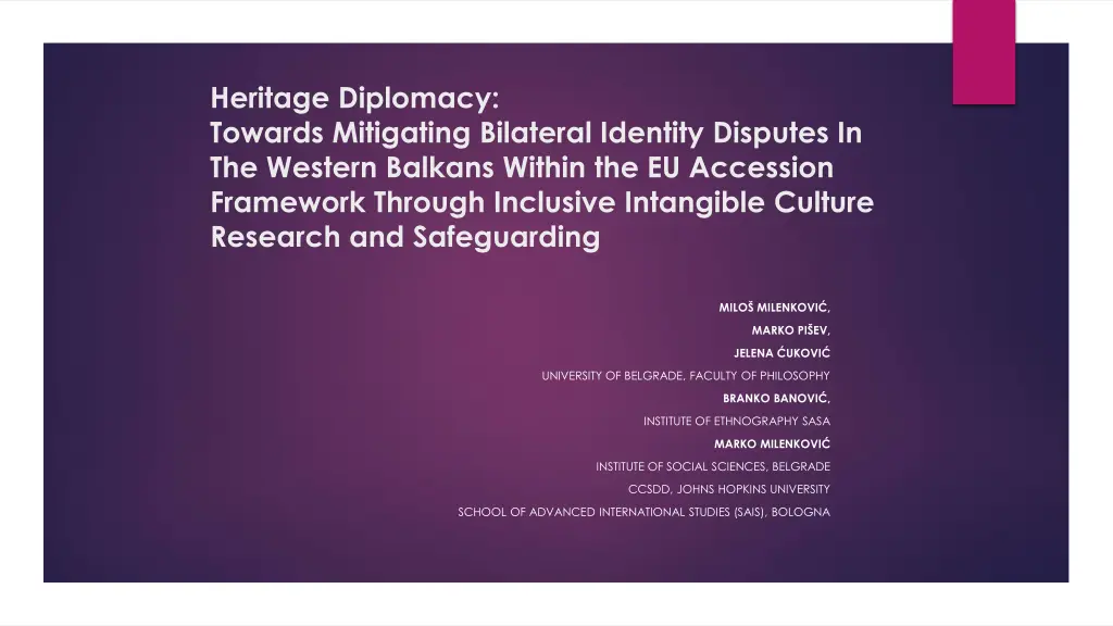 heritage diplomacy towards mitigating bilateral