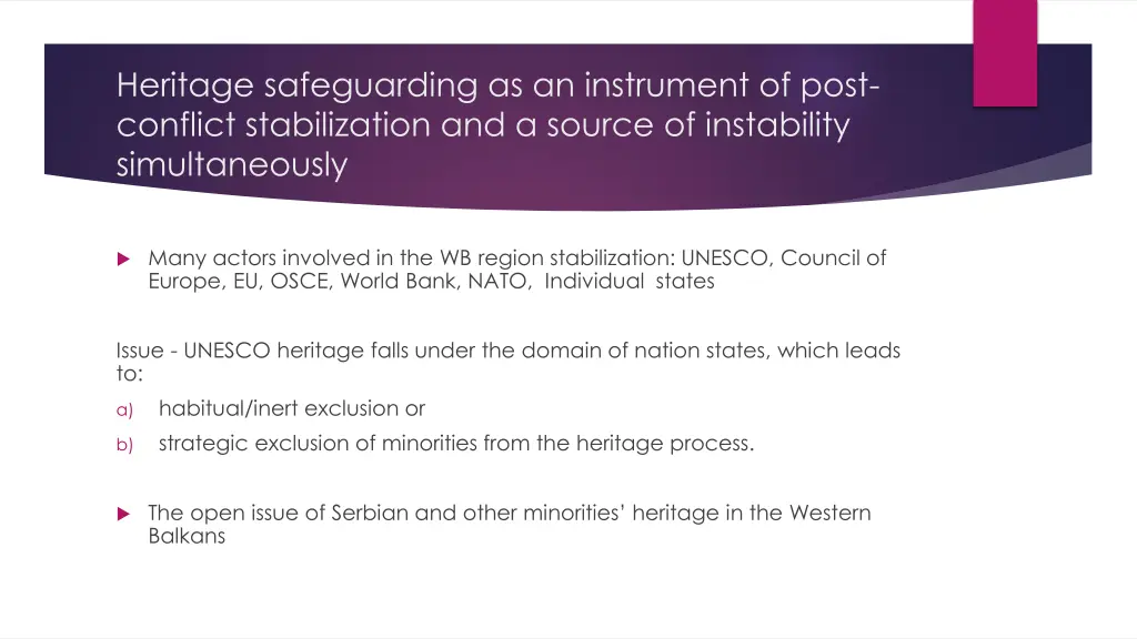heritage safeguarding as an instrument of post